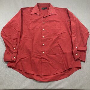 Alexander Julian Colours Mens Size Large Button Up Red Long Sleeve Shirt